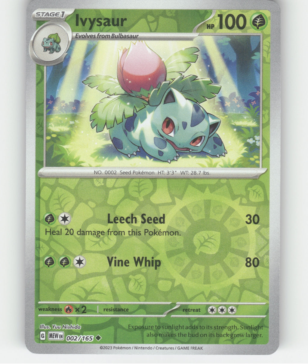 Ivysaur Reverse Holo Uncommon SV: Scarlet & Violet 151 002/165 NM