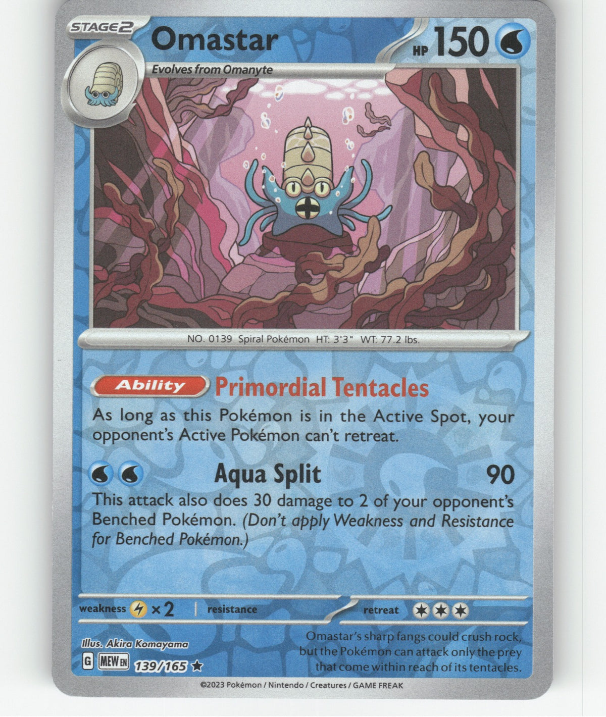 Omastar Reverse Holo Rare SV: Scarlet & Violet 151 139/165 NM