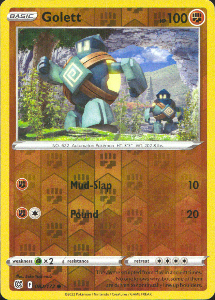 Golett Reverse Holo Common SWSH09: Brilliant Stars 082/172 NM