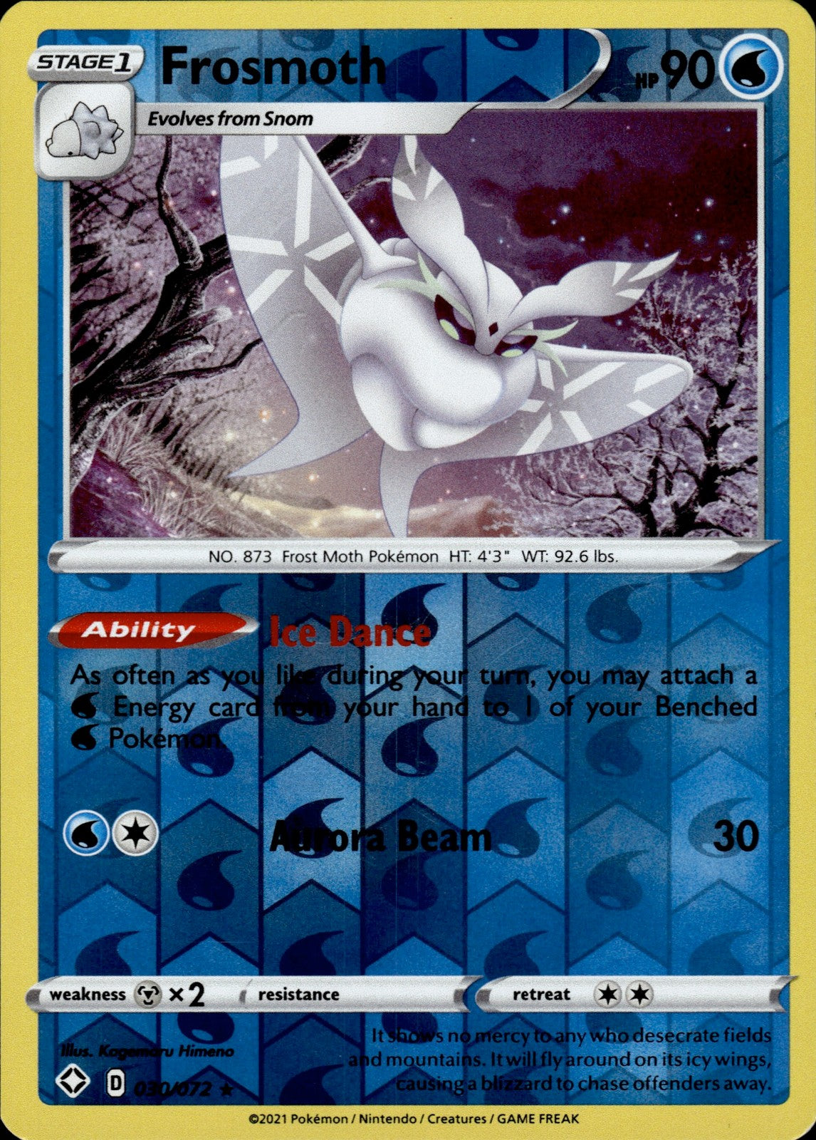 Frosmoth Reverse Holo Holo Rare Shining Fates 030/072 NM