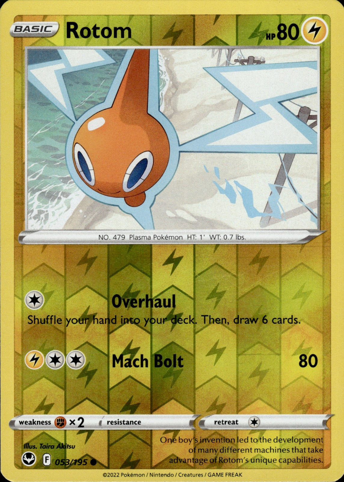 Rotom Reverse Holo Common SWSH12: Silver Tempest 053/195 NM