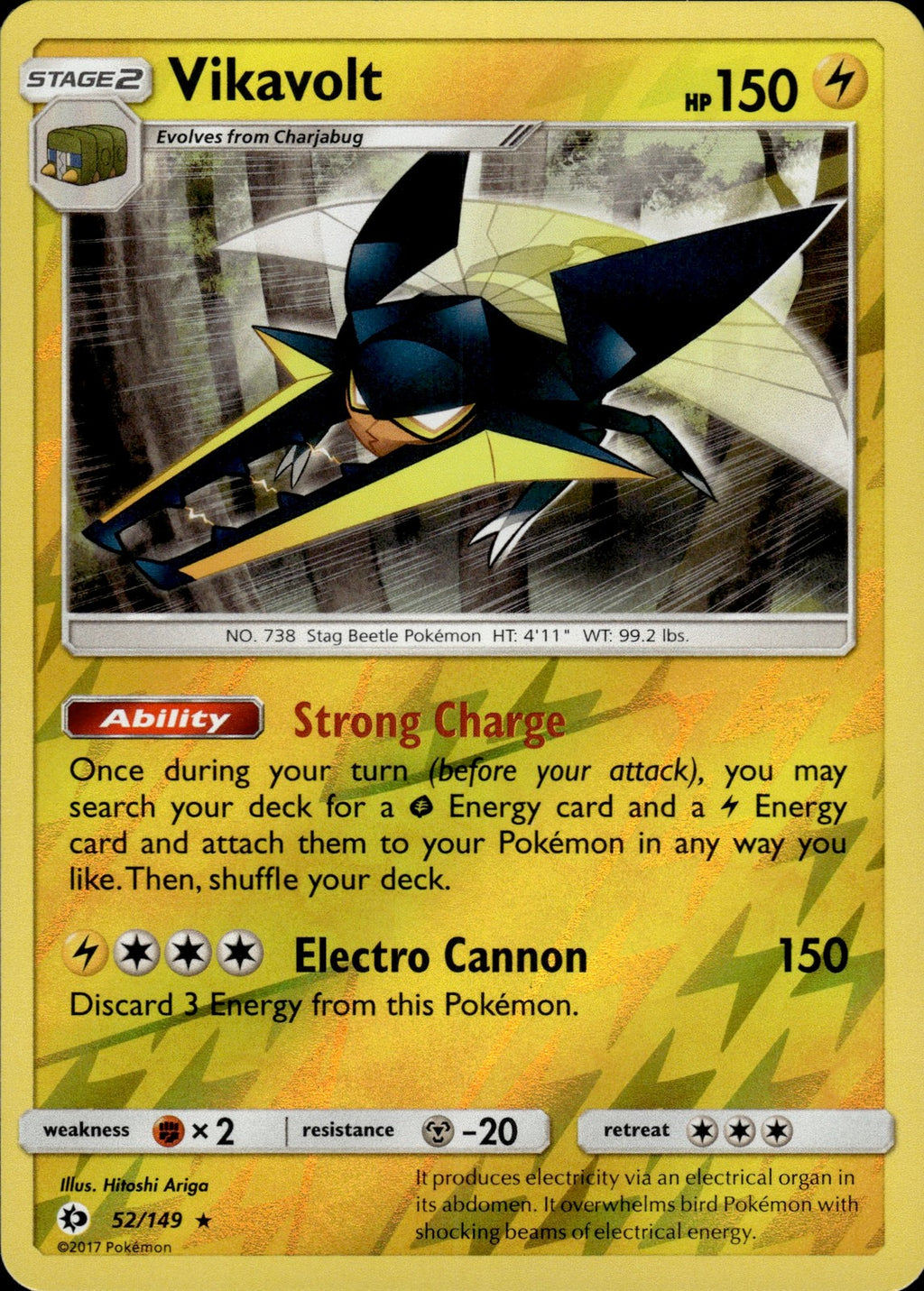 Vikavolt Reverse Holo Holo Rare SM Base Set 52/149 NM
