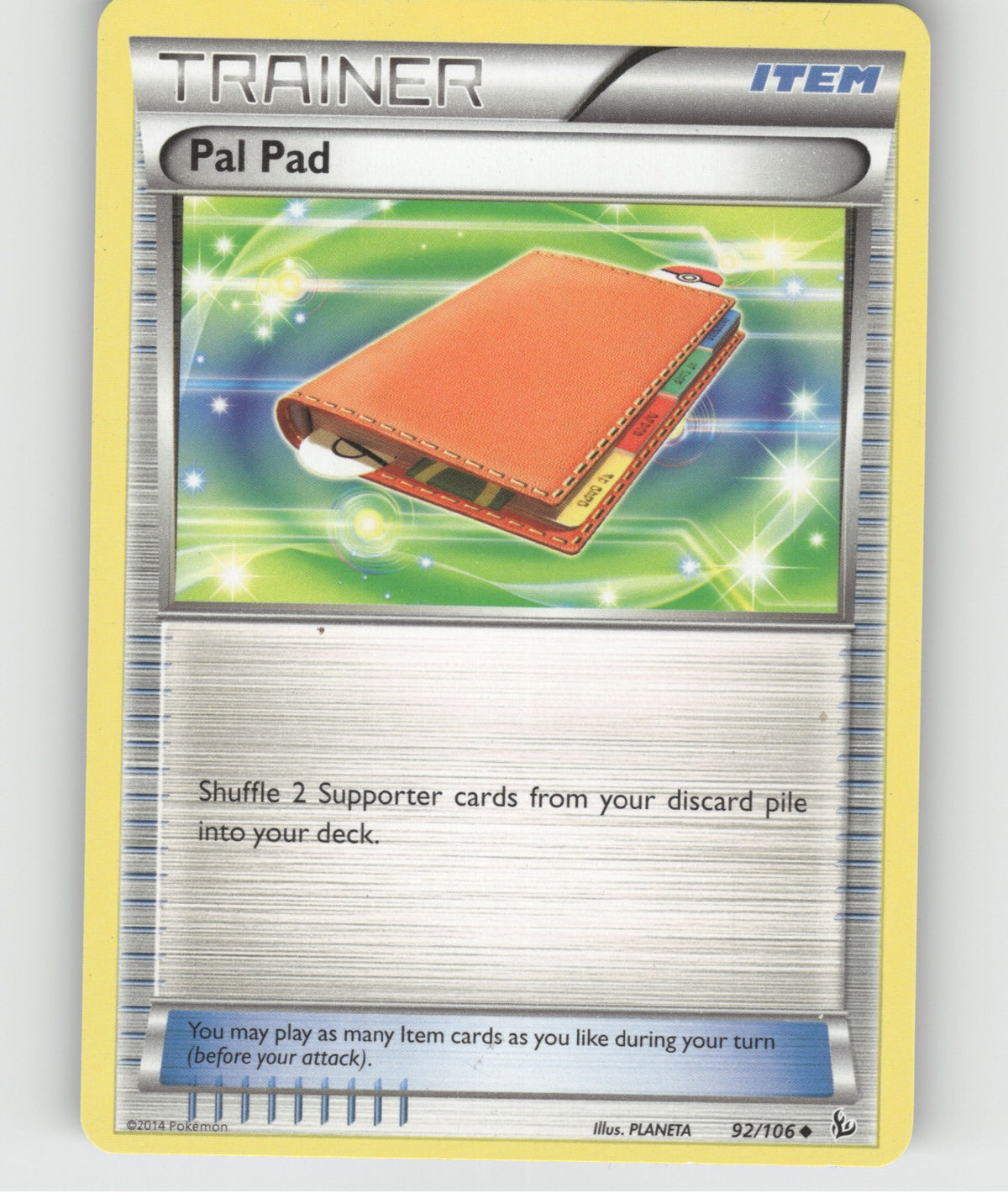 Pal Pad Uncommon XY - Flashfire 92/106 NM
