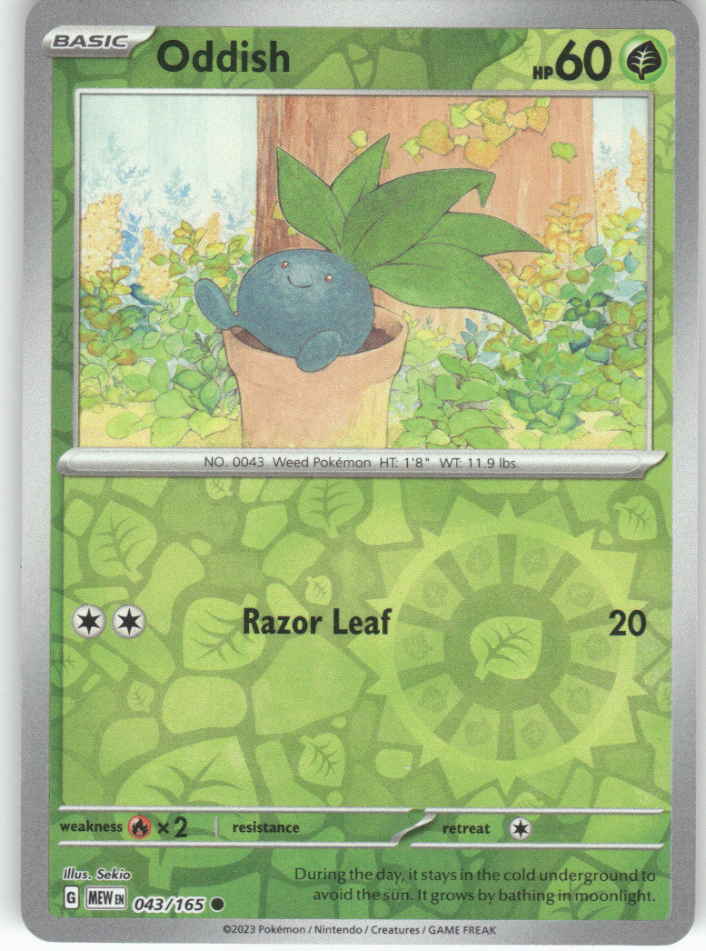 Oddish Reverse Holo Common SV: Scarlet & Violet 151 043/165 NM