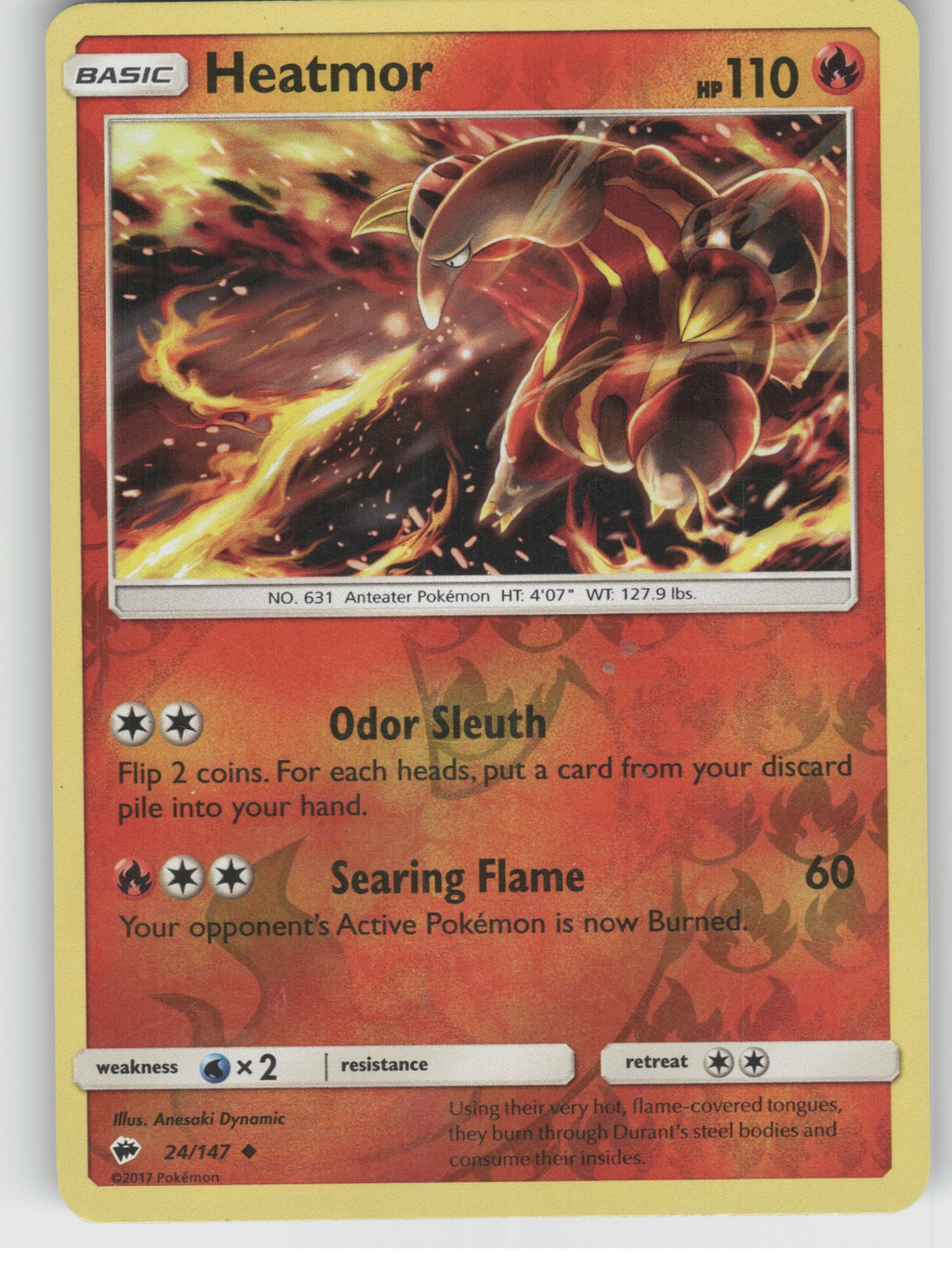 Heatmor Reverse Holo Uncommon SM - Burning Shadows 24/147 NM