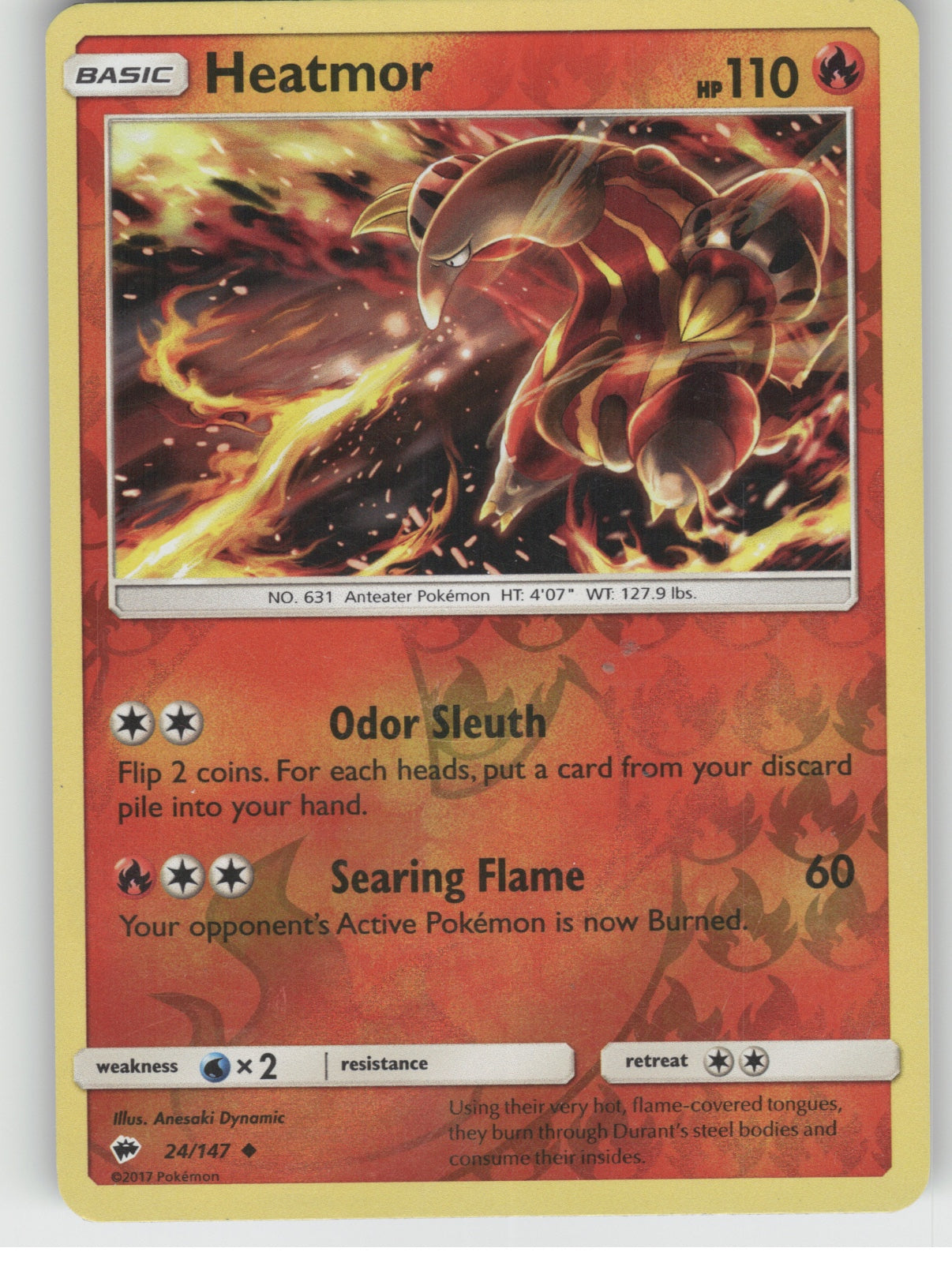 Heatmor Reverse Holo Uncommon SM - Burning Shadows 24/147 NM