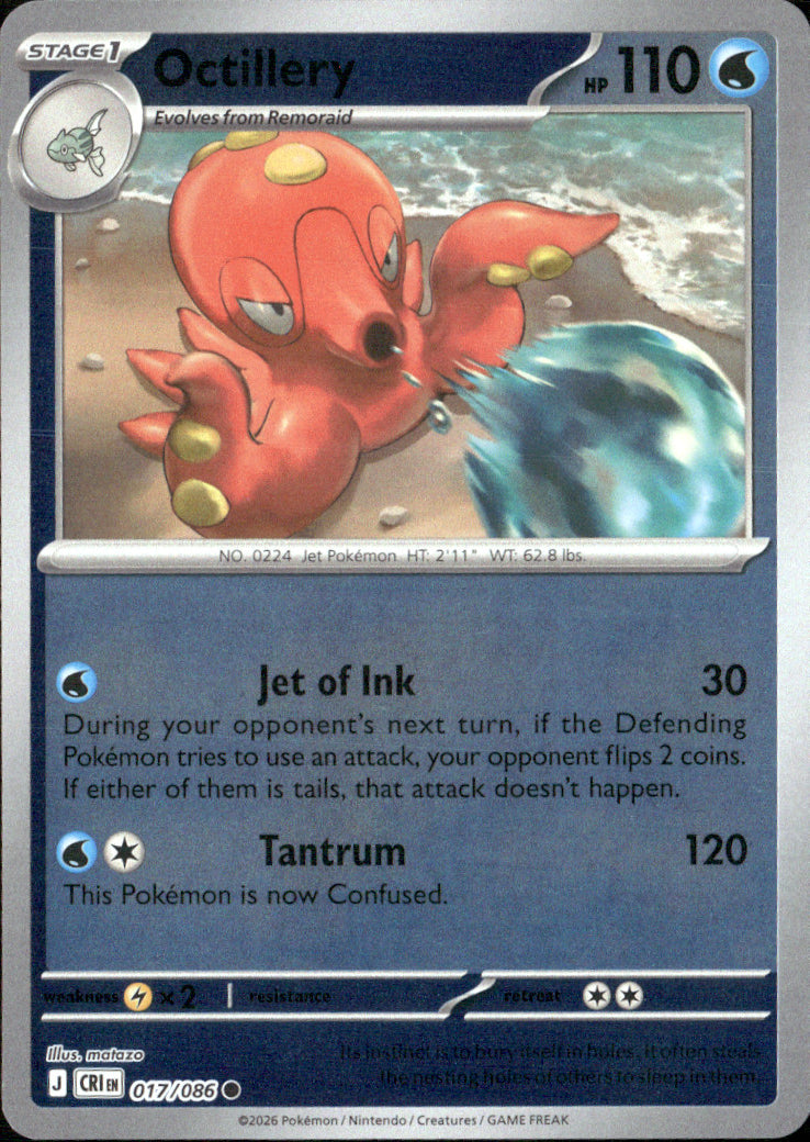 Octillery Reverse Holo Common ME04: Chaos Rising 017/086 NM