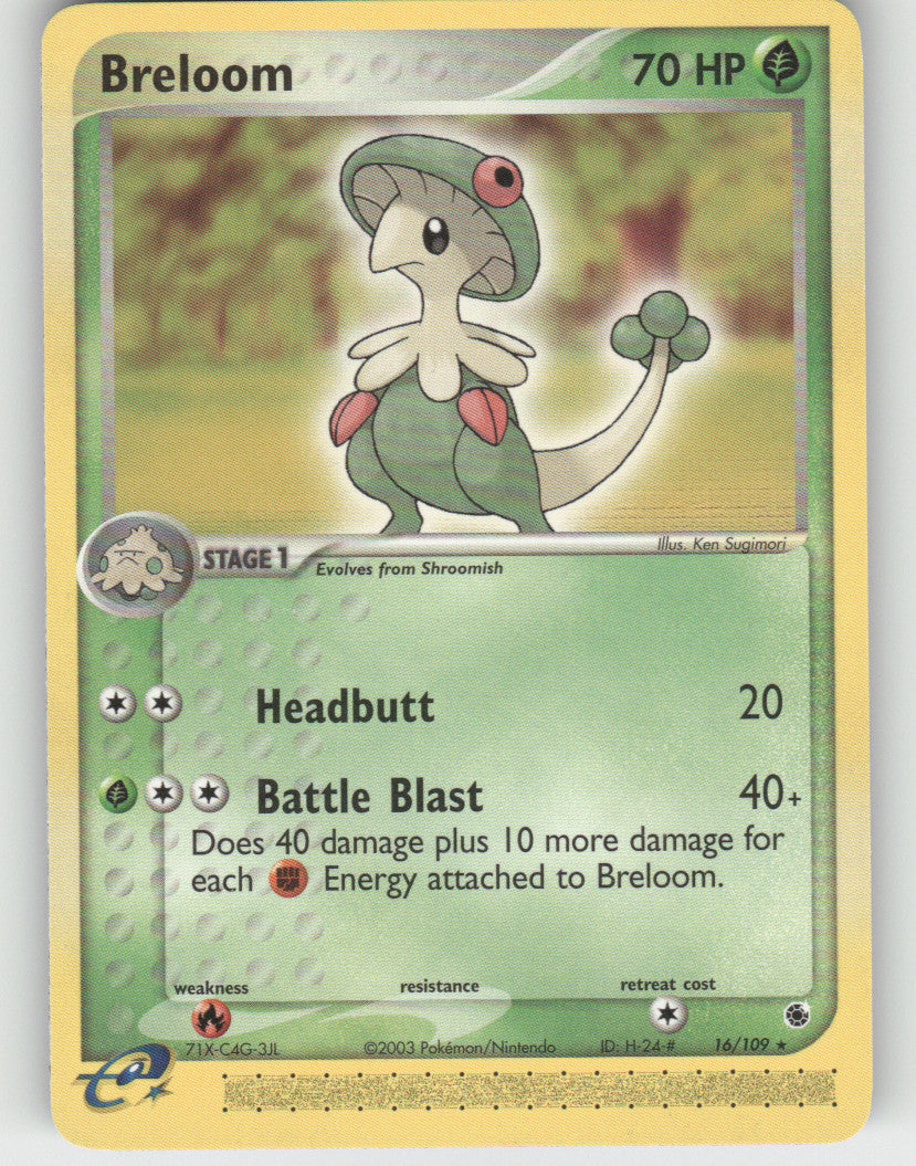 Breloom Rare Ruby and Sapphire 16/109 NM