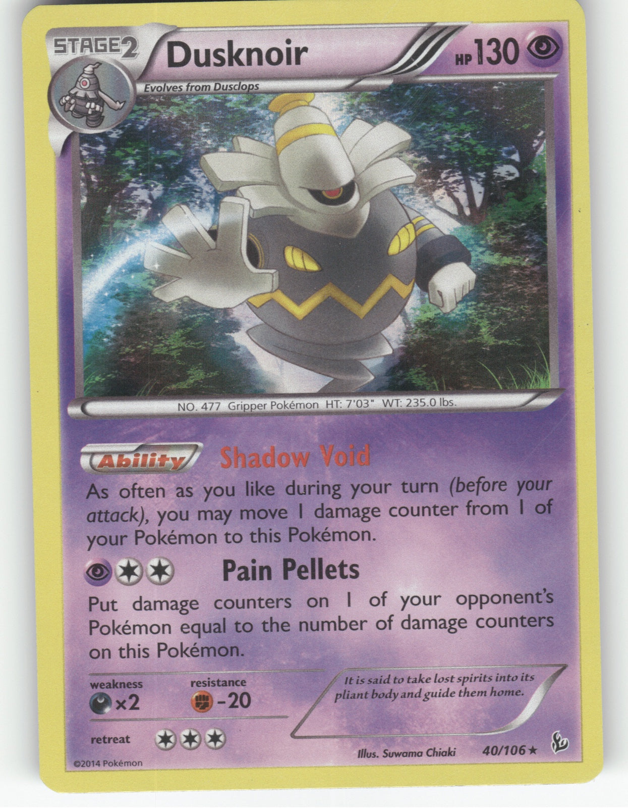 Dusknoir Holo Rare XY - Flashfire 40/106 NM