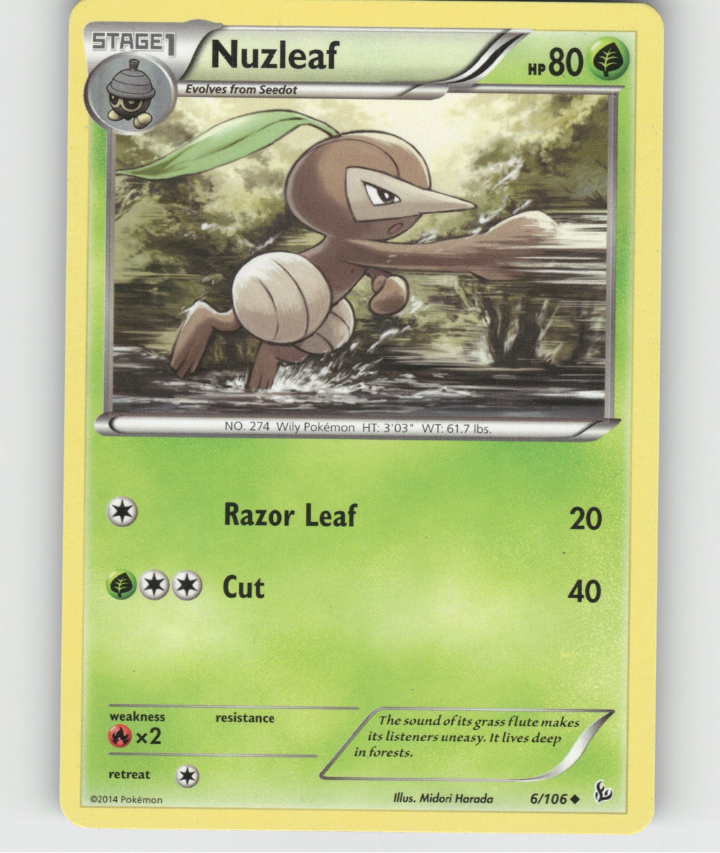 Nuzleaf Uncommon XY - Flashfire 6/106 NM
