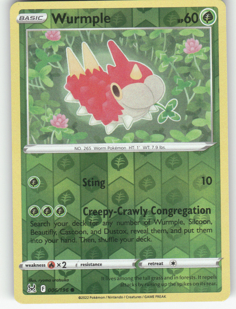 Wurmple Reverse Holo Common SWSH11: Lost Origin 006/196 NM