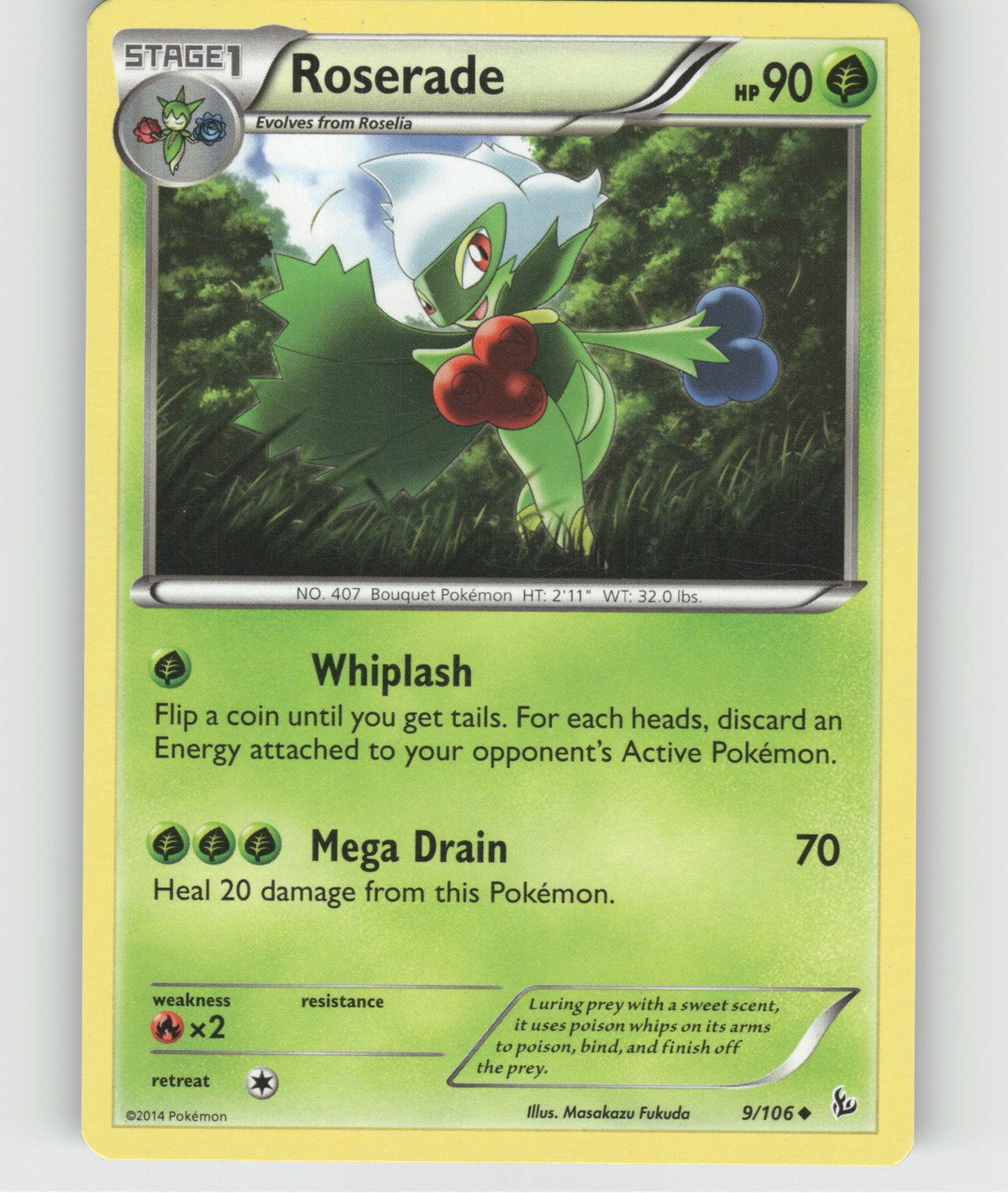 Roserade Uncommon XY - Flashfire 9/106 NM