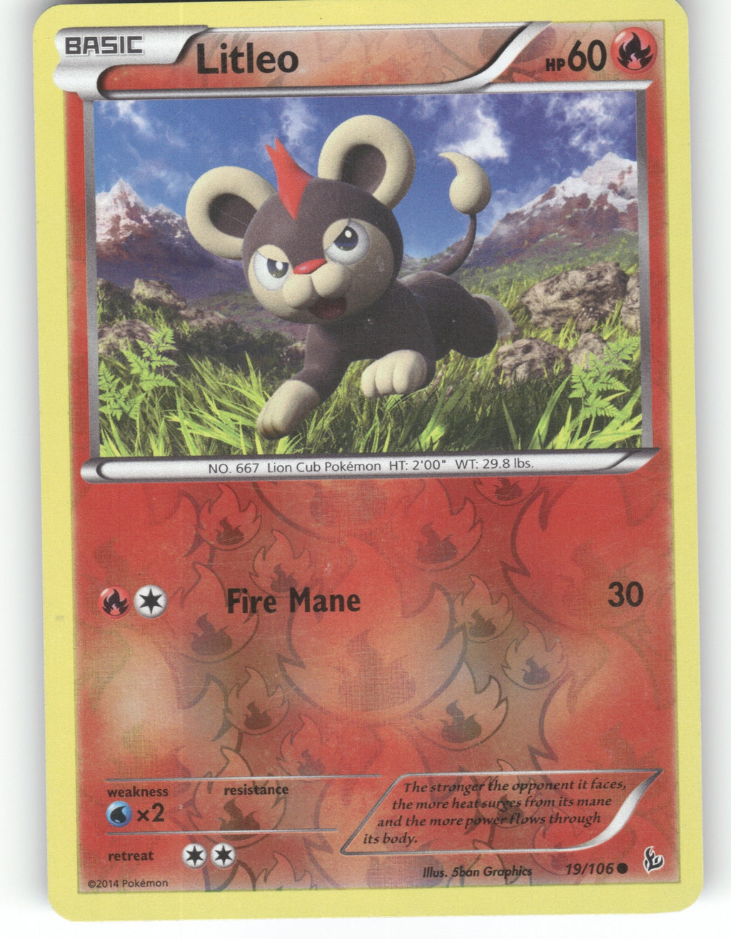 Litleo (19) Reverse Holo Common XY - Flashfire 19/106 NM