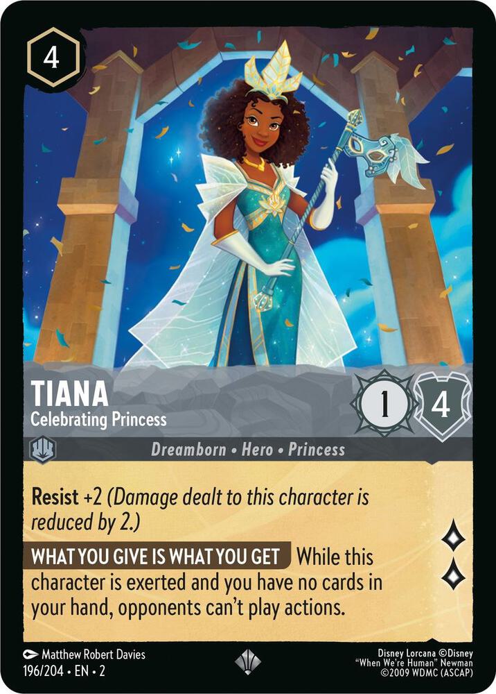 Tiana - Celebrating Princess Super Rare Rise of the Floodborn 196/204 NM