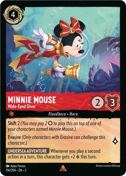Minnie Mouse - Wide-Eyed Diver Rare Rise of the Floodborn 114/204 NM