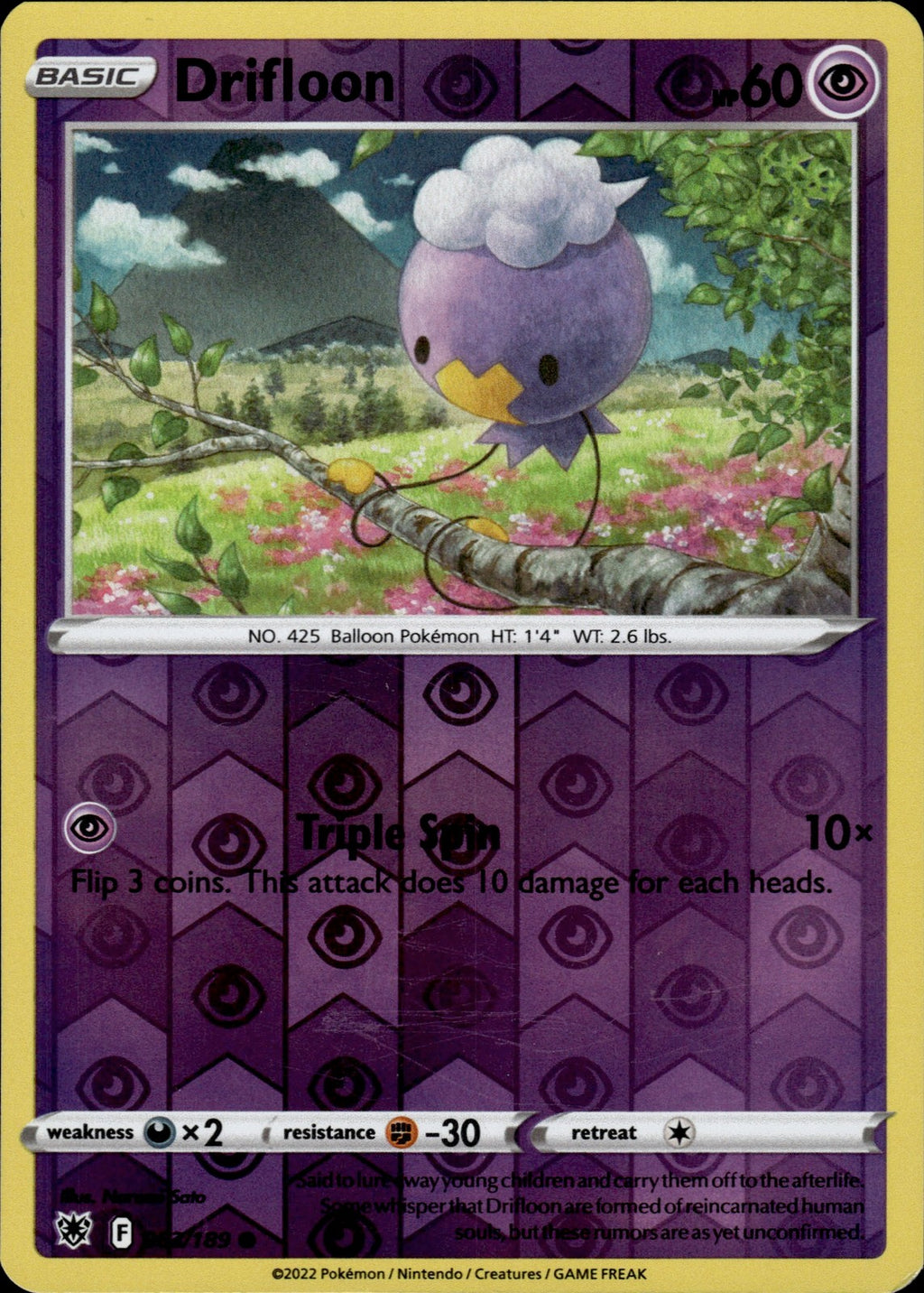 Drifloon Reverse Holo Common SWSH10: Astral Radiance 063/189 NM