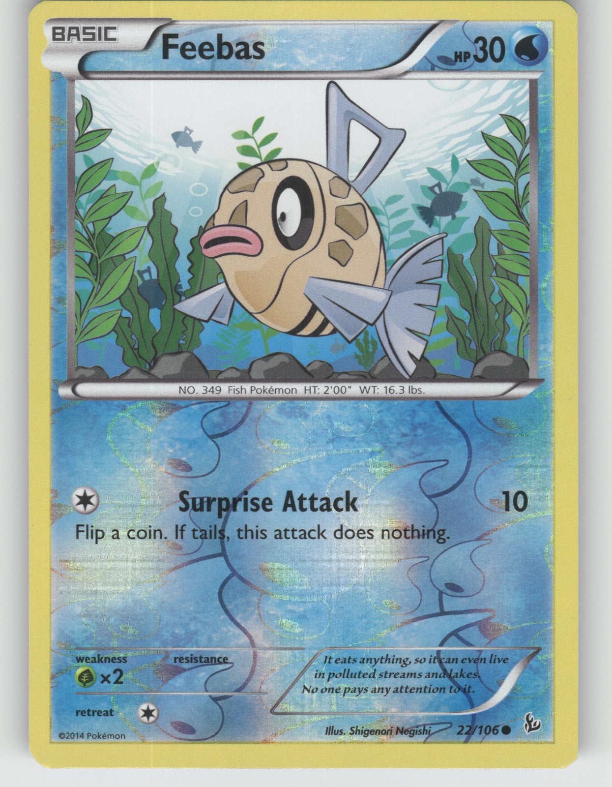 Feebas Reverse Holo Common XY - Flashfire 22/106 NM