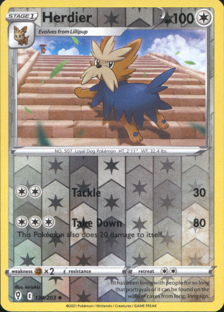 Herdier Reverse Holo Uncommon SWSH07: Evolving Skies 134/203 NM