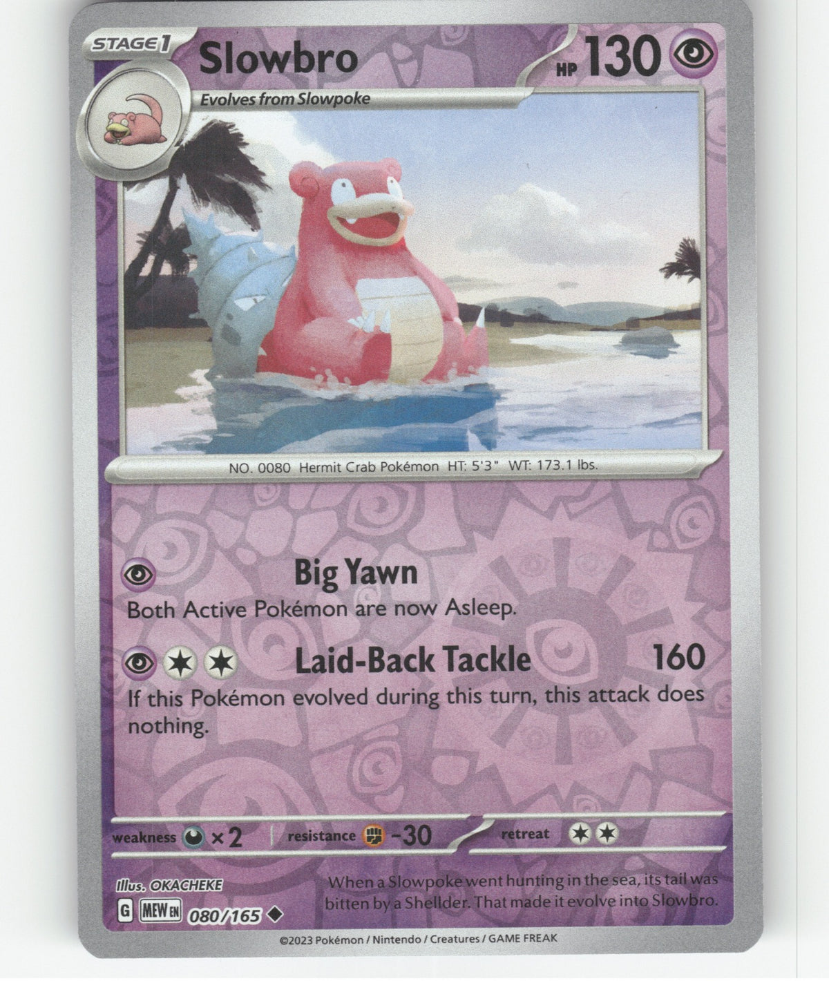 Slowbro Reverse Holo Uncommon SV: Scarlet & Violet 151 080/165 NM