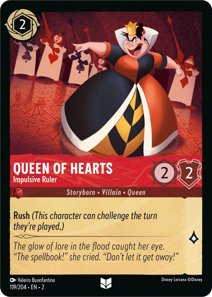 Queen of Hearts - Impulsive Ruler Uncommon Rise of the Floodborn 119/204 NM