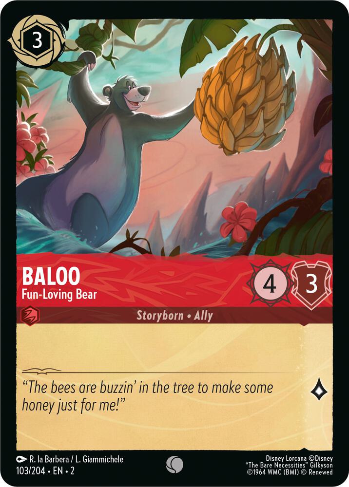 Baloo - Fun-Loving Bear Common Rise of the Floodborn 103/204 NM