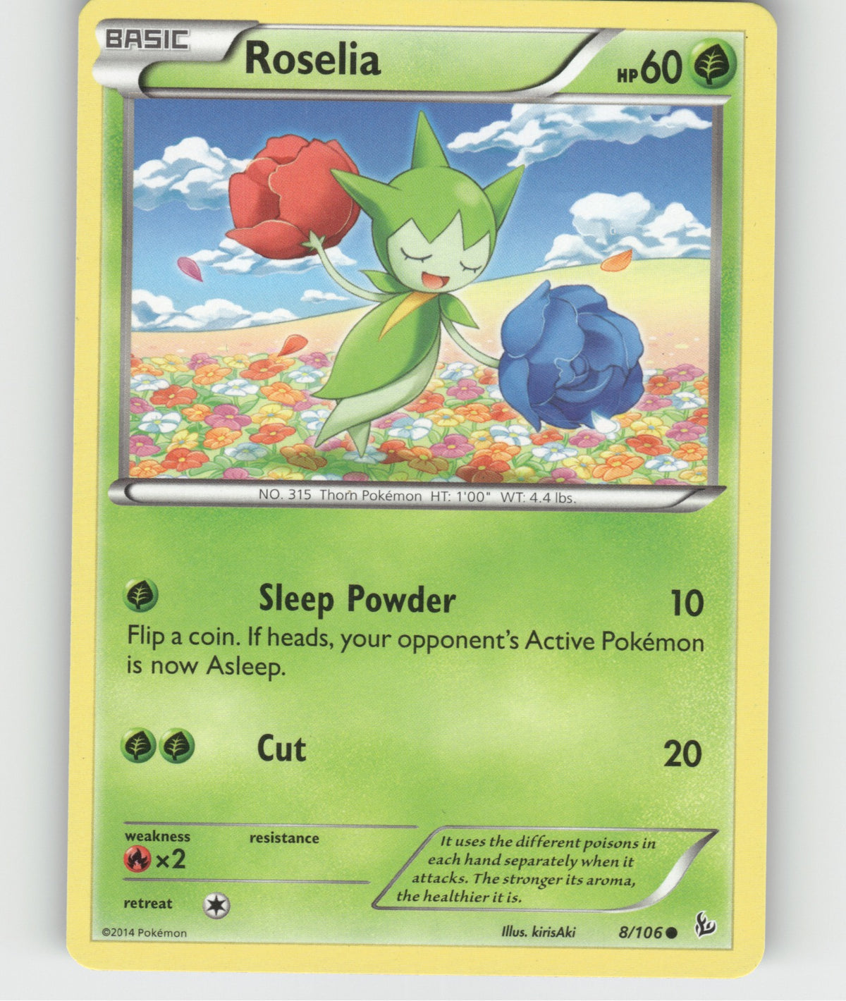 Roselia Common XY - Flashfire 8/106 NM