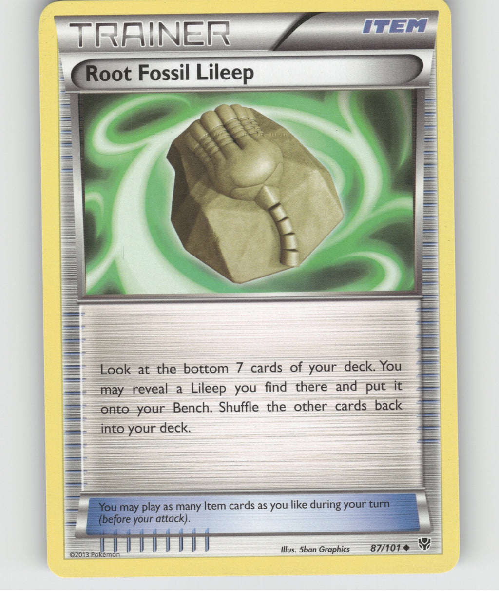 Root Fossil Lileep Uncommon Plasma Blast 87/101 NM