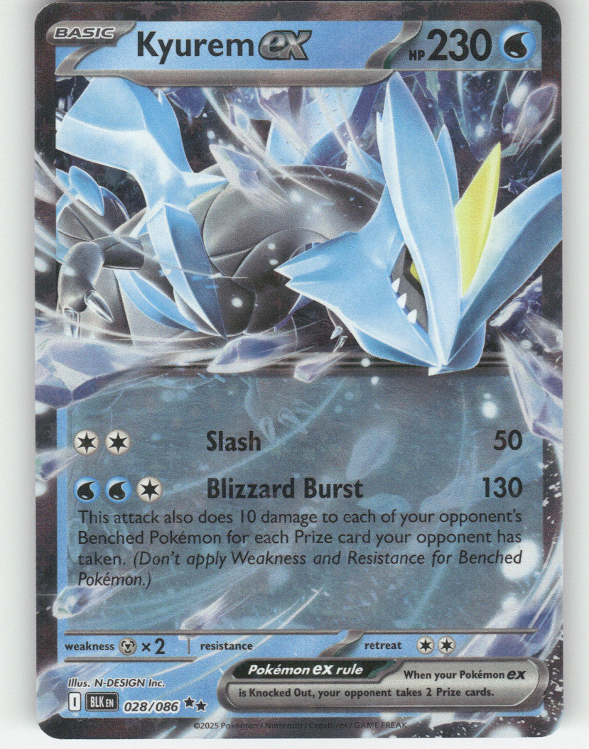 Kyurem ex Holo Double Rare SV: Black Bolt 028/086 NM