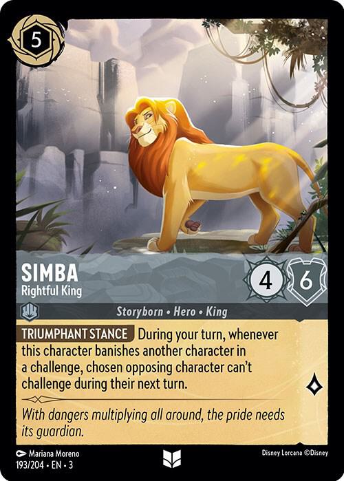 Simba - Rightful King Uncommon Into the Inklands 193/204 NM
