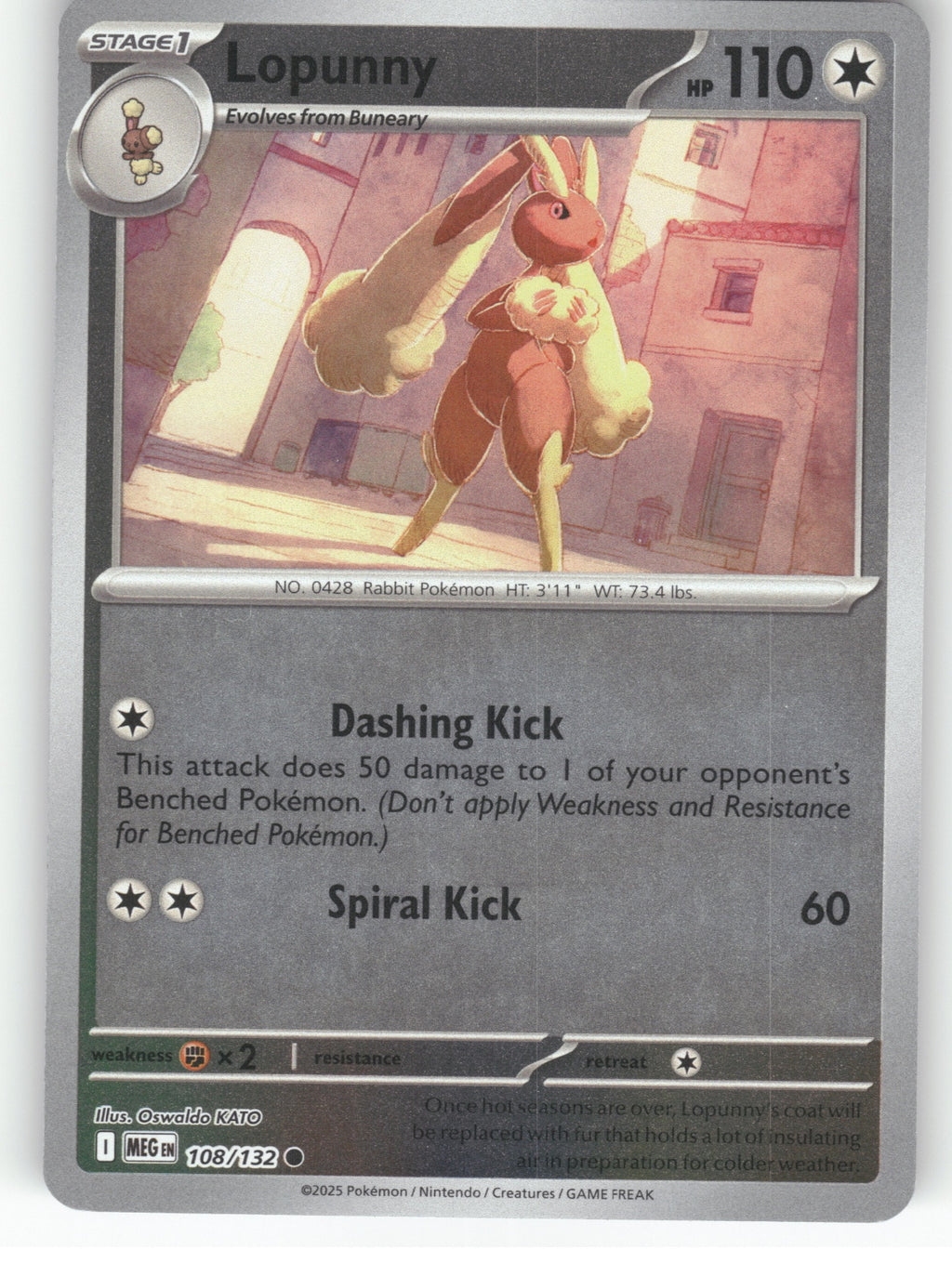 Lopunny Reverse Holo Common ME01: Mega Evolution 108/132 NM