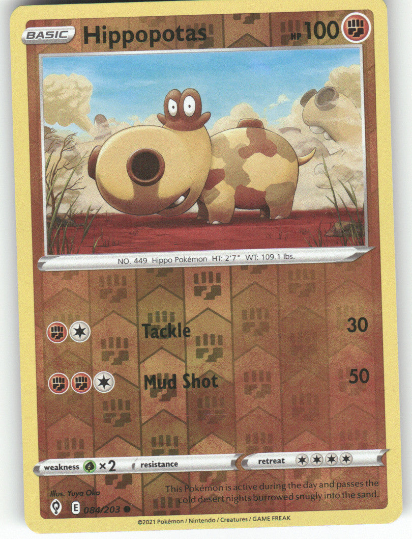 Hippopotas Reverse Holo Common SWSH07: Evolving Skies 084/203 NM