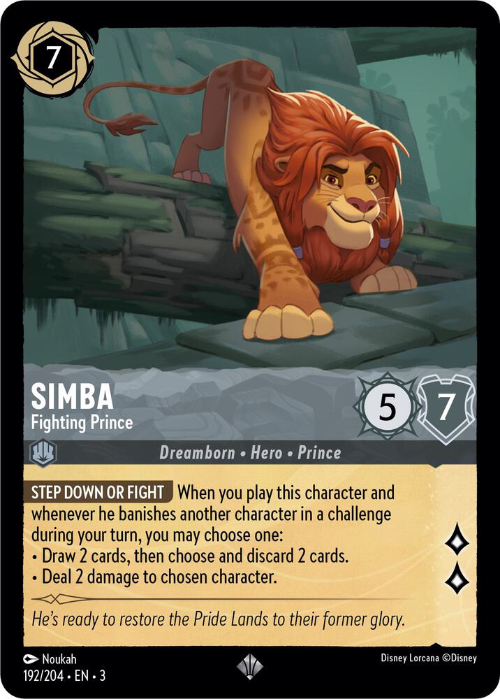 Simba - Fighting Prince Super Rare Into the Inklands 192/204 NM