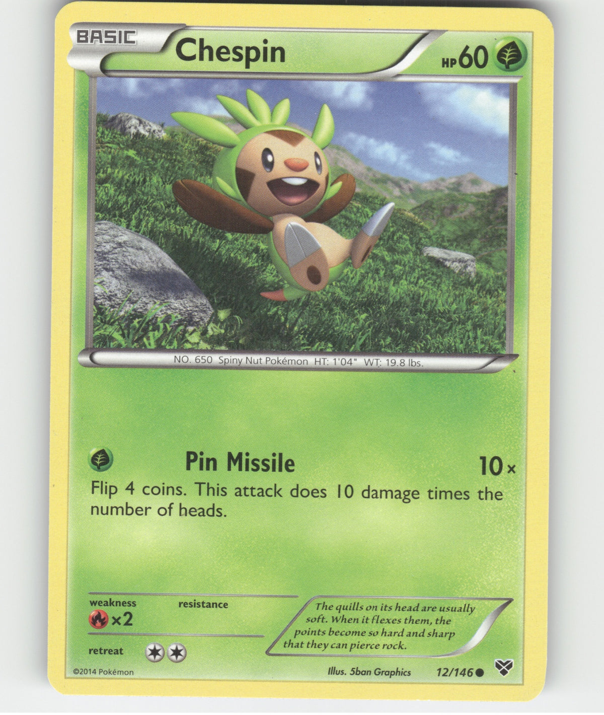 Chespin Common XY Base Set 12/146 LP