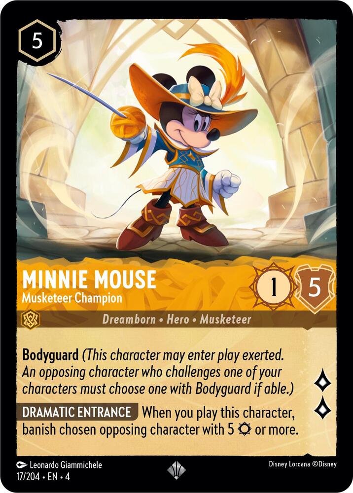 Minnie Mouse - Musketeer Champion Super Rare Ursula's Return 17/204 NM