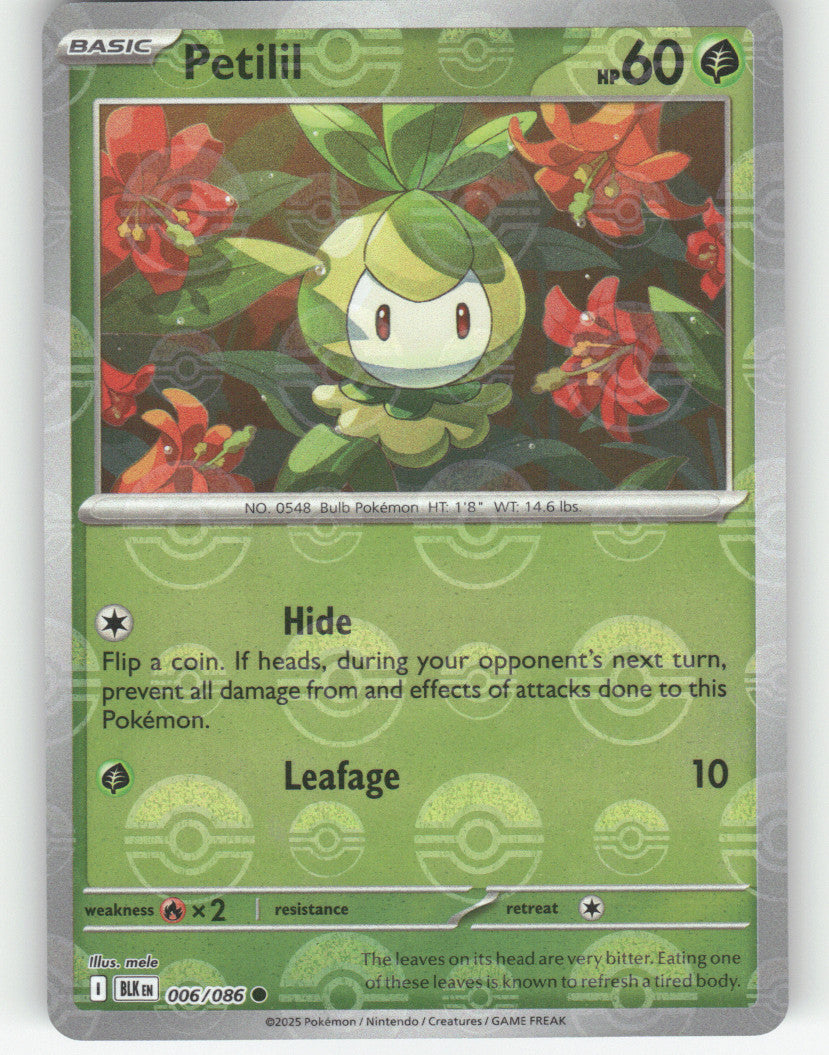 Petilil (Poke Ball Pattern) Holo Common SV: Black Bolt 006/086 NM