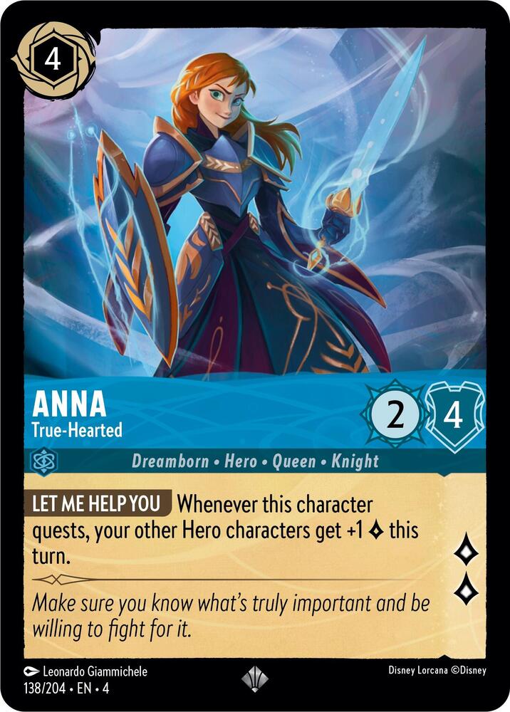 Anna - True-Hearted Super Rare Ursula's Return 138/204 NM