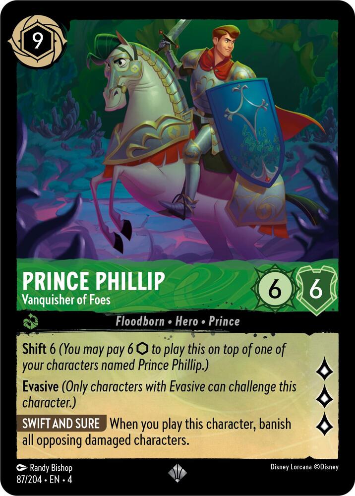 Prince Phillip - Vanquisher of Foes Super Rare Ursula's Return 87/204 NM