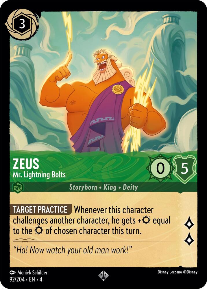 Zeus - Mr. Lightning Bolts Super Rare Ursula's Return 92/204 NM