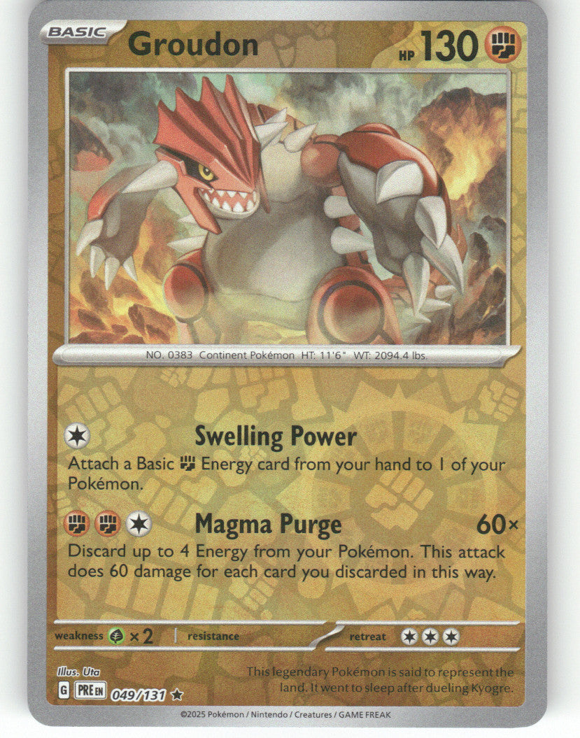 Groudon Reverse Holo Rare SV: Prismatic Evolutions 049/131 NM