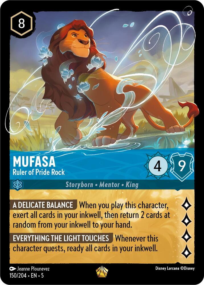 Mufasa - Ruler of Pride Rock Legendary Shimmering Skies 150/204 NM