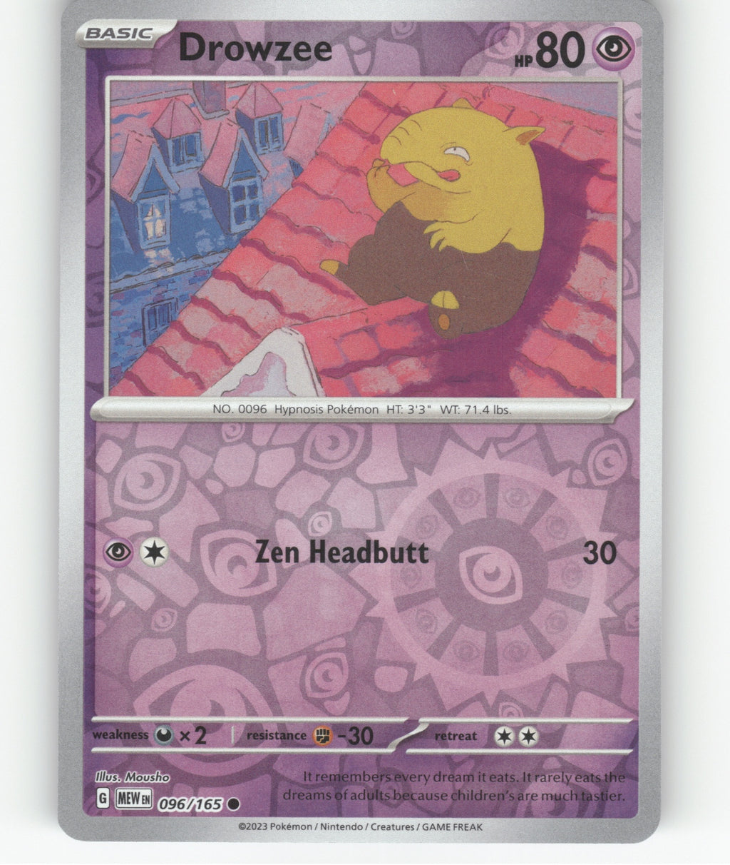 Drowzee Reverse Holo Common SV: Scarlet & Violet 151 096/165 NM