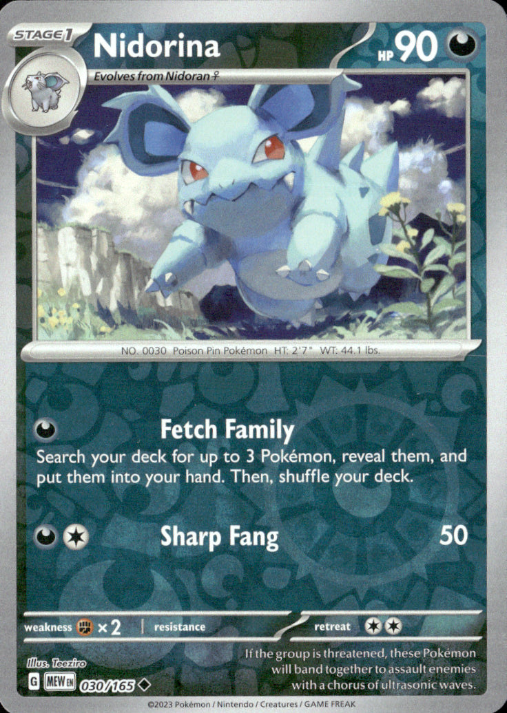 Nidorina Reverse Holo Uncommon SV: Scarlet & Violet 151 030/165 NM