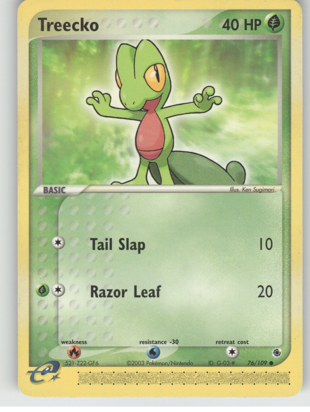 Treecko - Common EX Ruby and Sapphire 76/109 NM