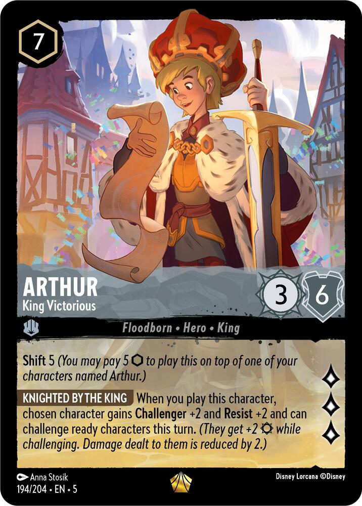 Arthur - King Victorious Legendary Shimmering Skies 194/204 NM
