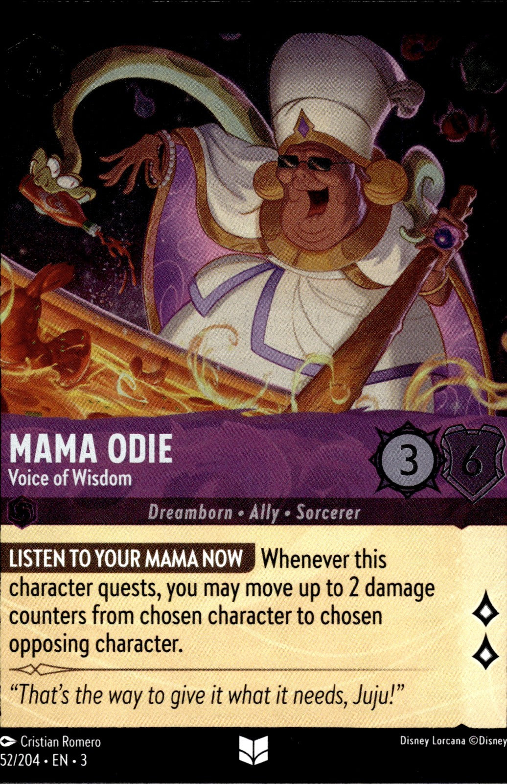 Mama Odie - Voice of Wisdom Cold Foil Uncommon Into the Inklands 52/204 NM