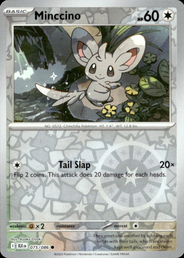 Minccino Reverse Holo Common SV: Black Bolt 075/086 NM