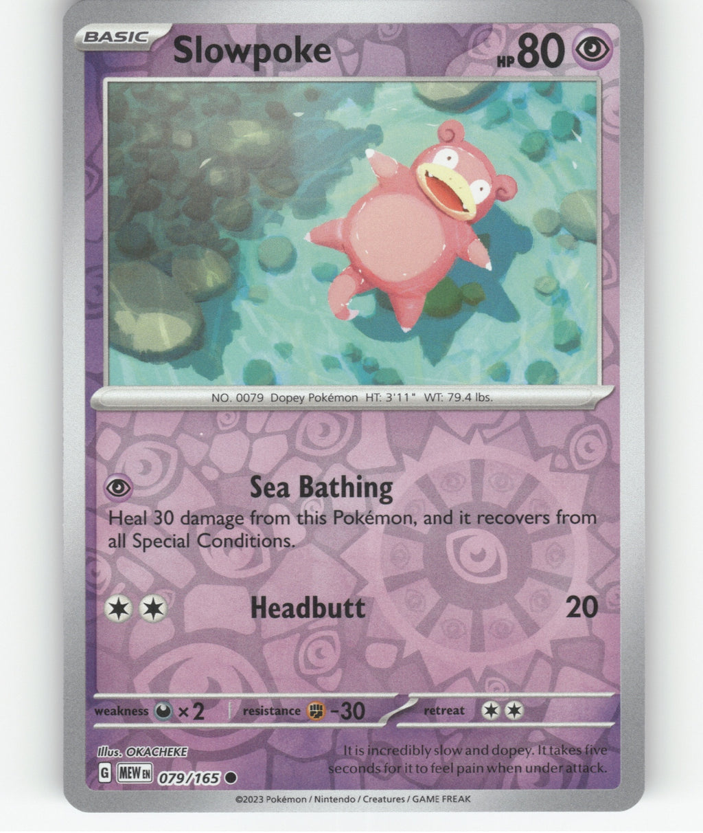 Slowpoke Reverse Holo Common SV: Scarlet & Violet 151 079/165 NM