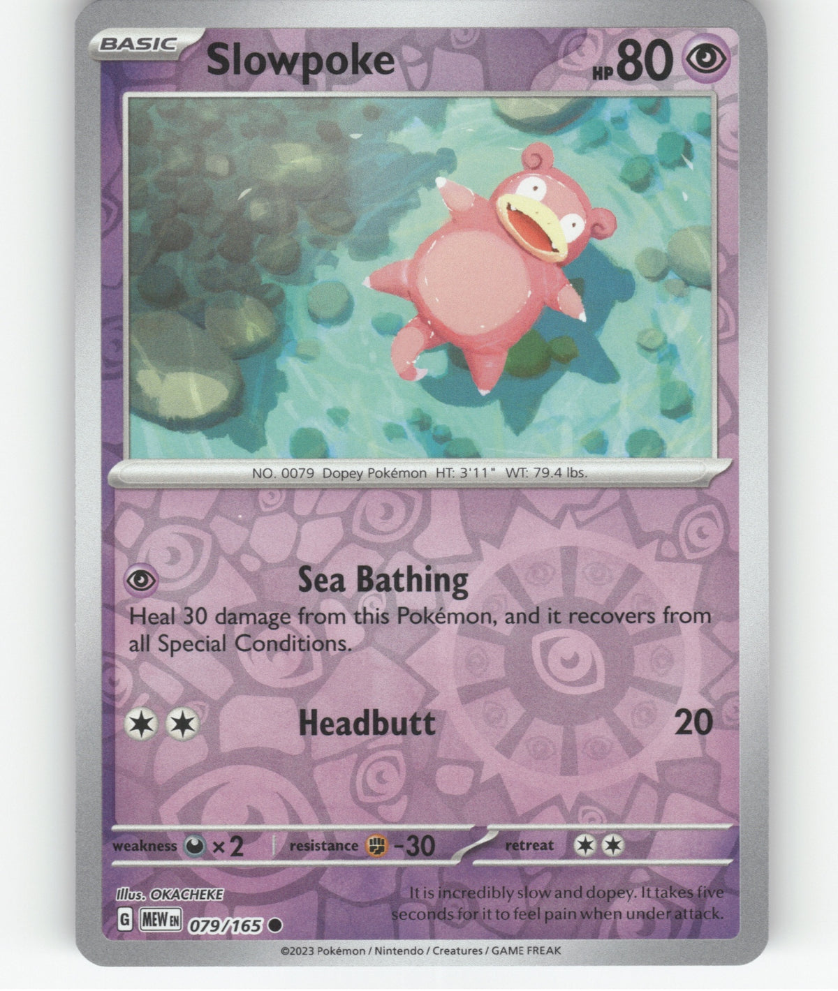 Slowpoke Reverse Holo Common SV: Scarlet & Violet 151 079/165 NM
