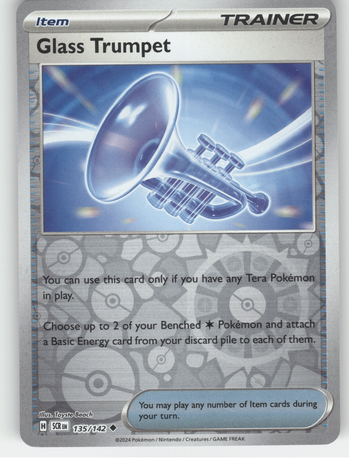 Glass Trumpet Reverse Holo Uncommon SV: Prismatic Evolutions 110/131 NM