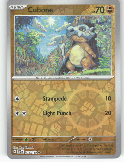 Cubone 2025 Journey Together #076/159 Near Mint